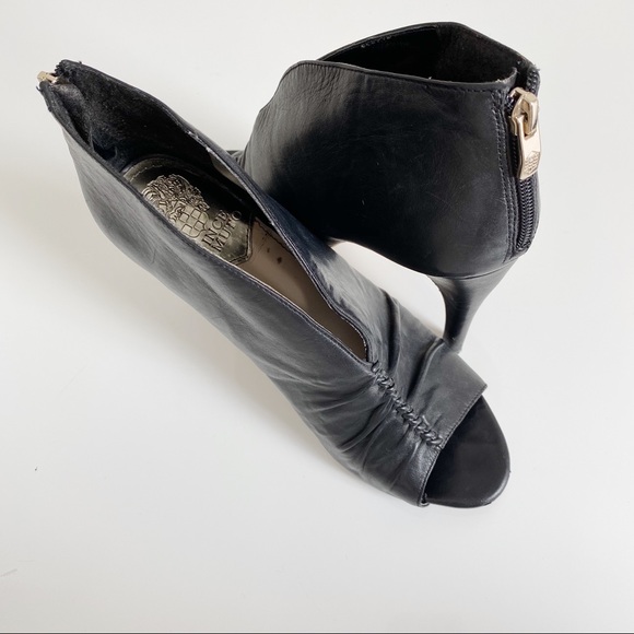 Vince Camuto Fluttery Leather Peep Toe Booties - Picture 5 of 7